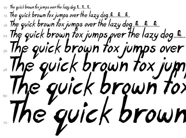 Tardy Kid font waterfall